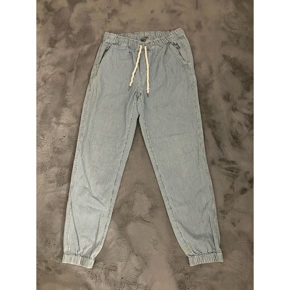 aerie Pants Jumpsuits Aerie Striped Chambray Jogger Poshmark